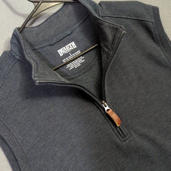 Duluth Trading Co Loophole Vest Men's L Blue 1/4 Zip Outdoor Preppy - Picture 1 of 9